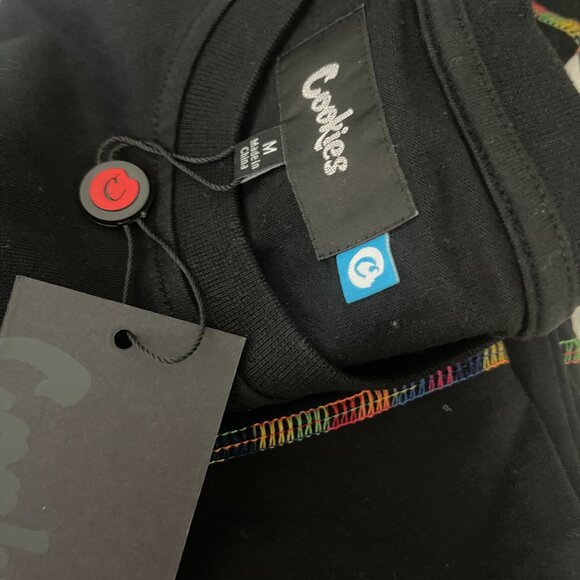 Cookies Brand Contrast Stitch & Chenille Applique Black Size Medium Streetwear - Picture 4 of 4